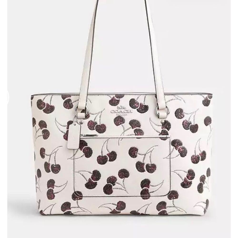 Coach Station Tote Bag with Cherry Print